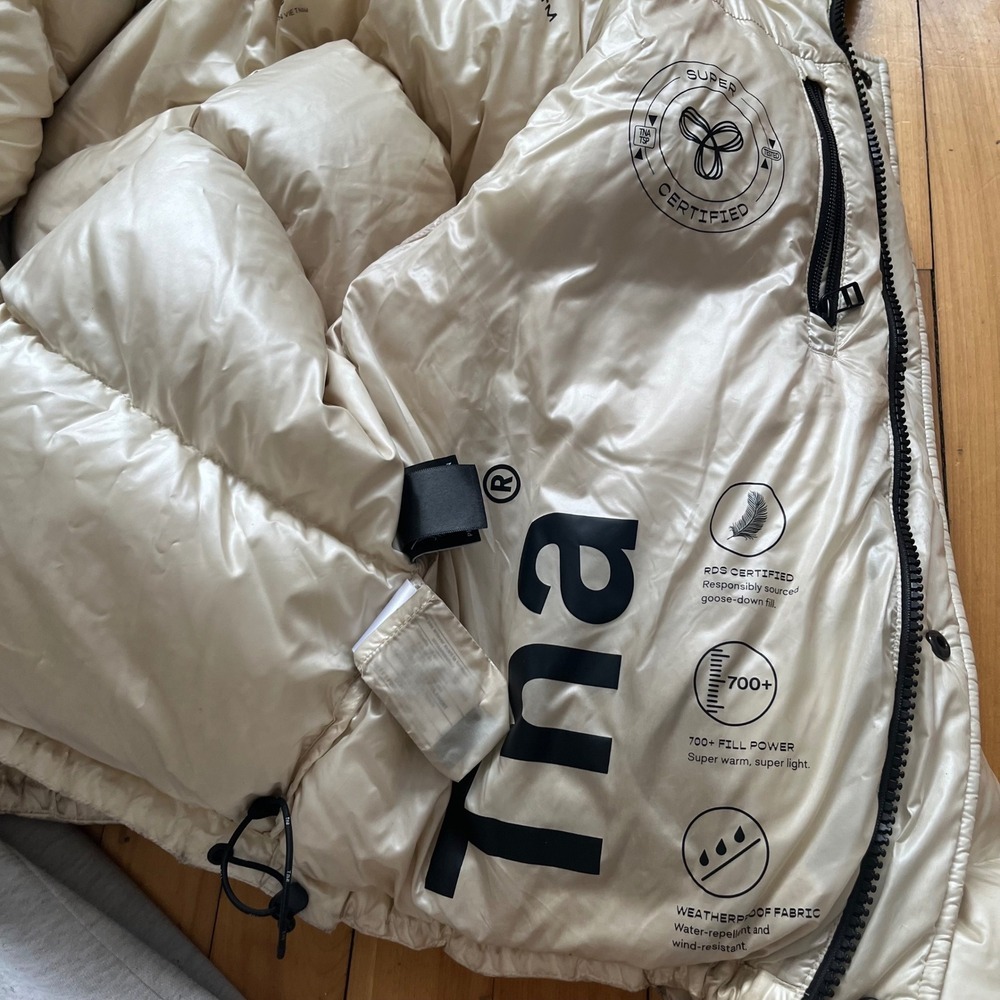 Tna The Super Puff Shorty Puffer Jacket Cream RDS Certified Down Size Small - Picture 8 of 8